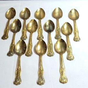 ❤ EP . ZING PLATED A 800 ITALY LOT 12 PIECES SPOONS